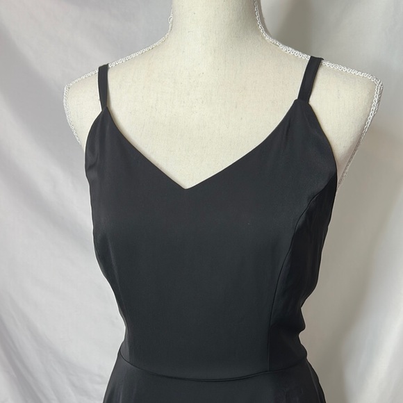 Black Spaghetti Strap A-Line Skater Fit and Flare Dress - Picture 2 of 8